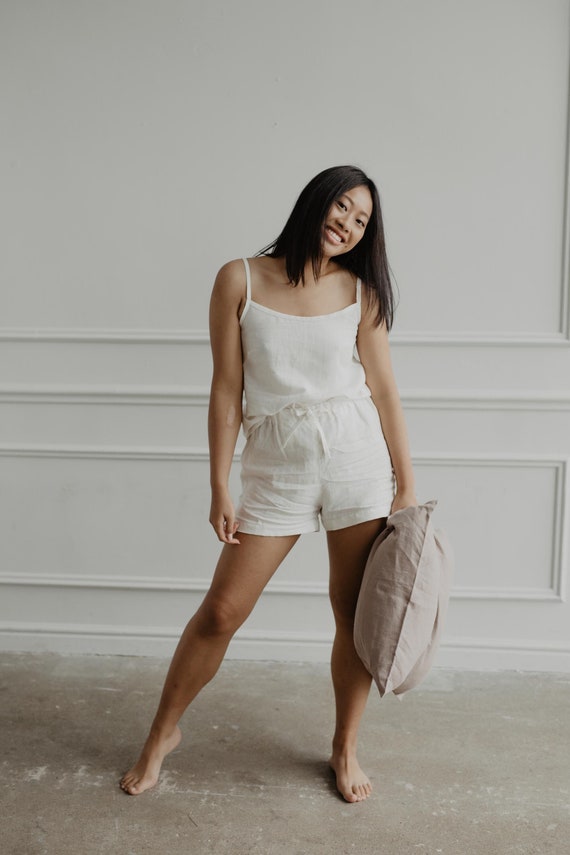 Sleeveless Linen Pyjama Set NIGHT OWL Etsy Canada