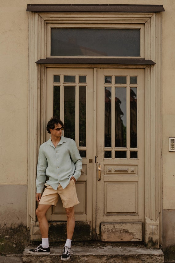 Classic Linen Shirt for Men HECTOR. Men's Linen Summer Shirt Classic Linen Shirt for Men HECTOR. Men's Linen Summer Shirt