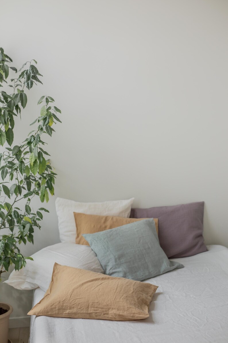Linen pillowcase. Custom size linen pillow cover. image 1