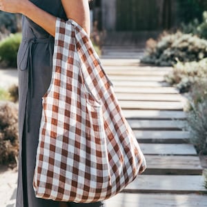 Linen tote bag. Linen shopping bag. Zero waste linen bag