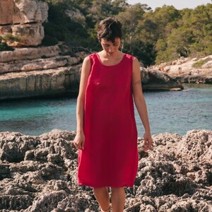 Loose linen dress NORAH. Sleeveless dress. Linen dress for women.