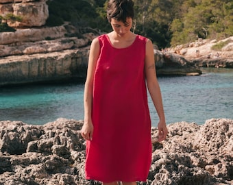 Loose linen dress NORAH. Sleeveless dress. Linen dress for women.