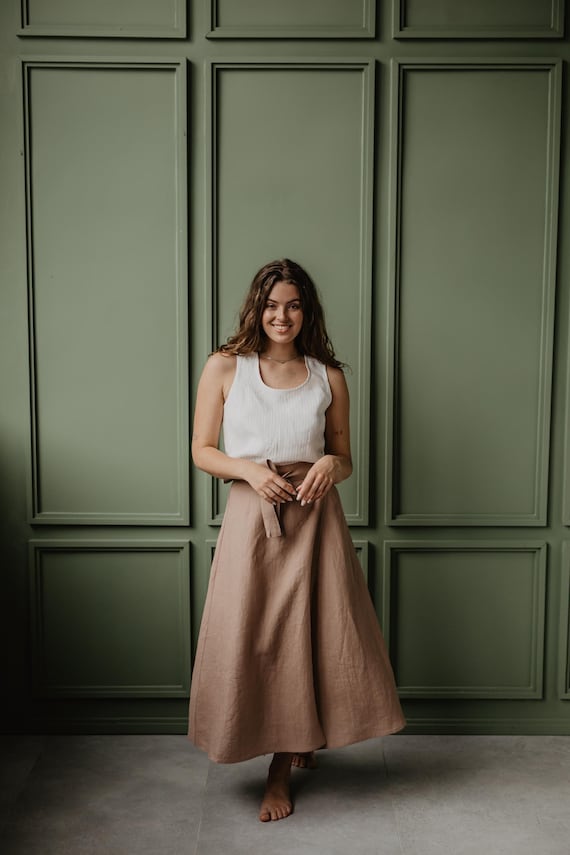 Linen Wrap Skirt IRIS - Etsy