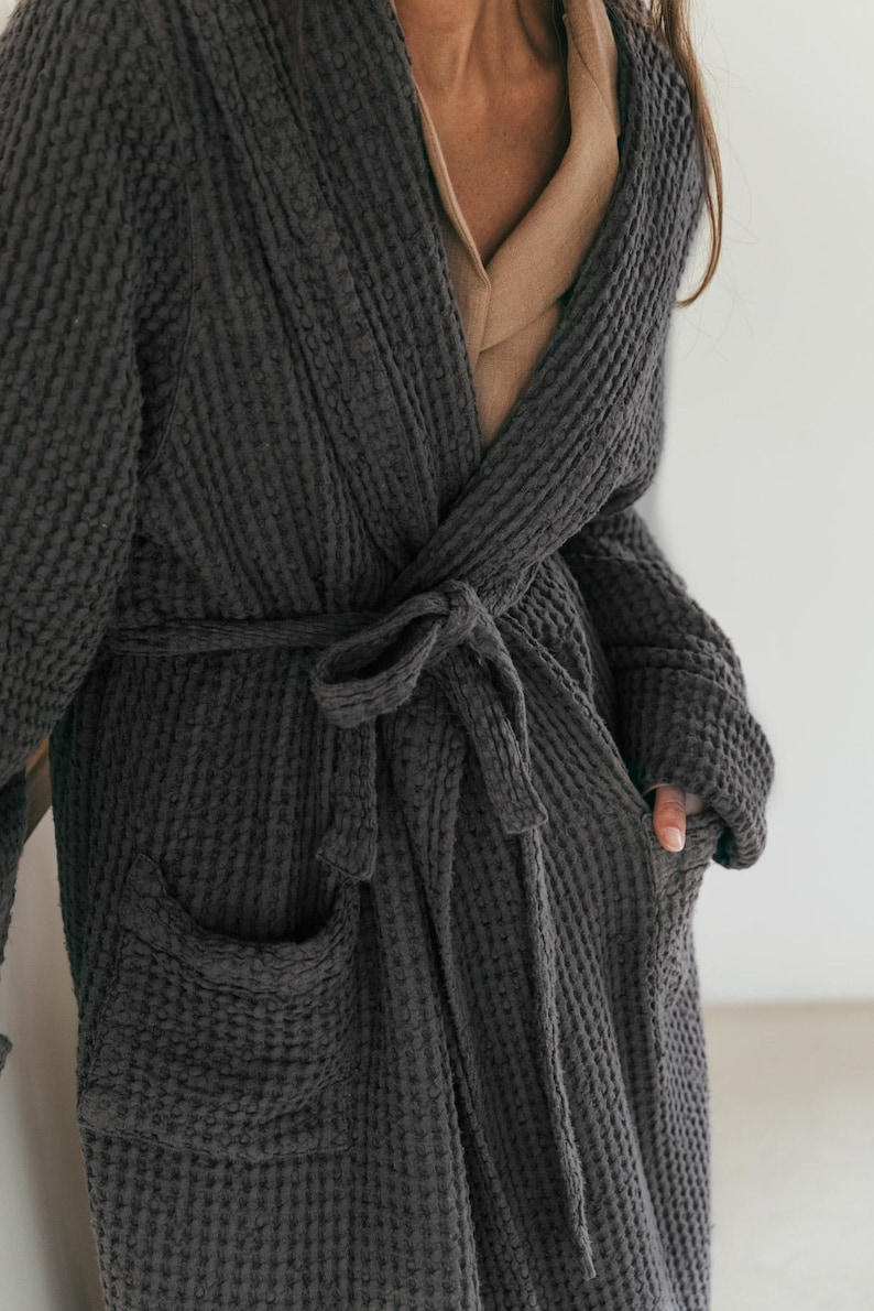 Snuggies Robe Waffle Linen Bathrobe SNUGGLE. Women Waffle Robe. - Etsy