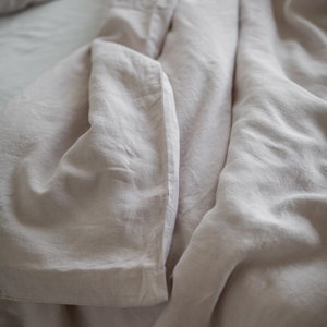 Linen duvet cover in Cream. Linen bedding. Bedding set queen. image 5