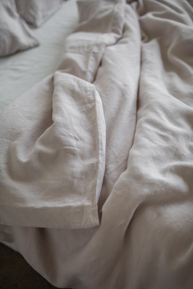 Linen duvet cover in Cream. Linen bedding. Bedding set queen. image 5