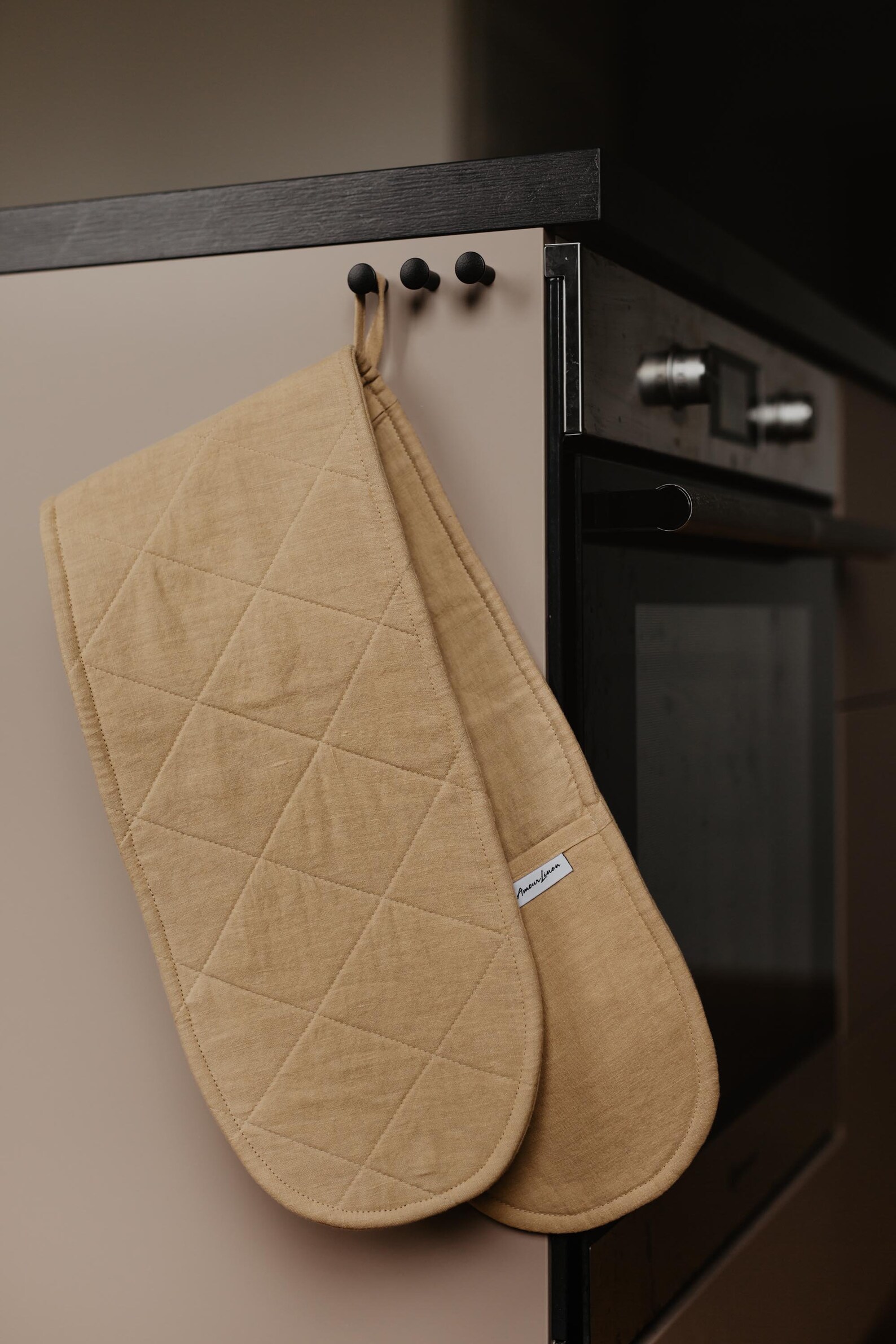 Linen Doubleoven Mitt. Linen Kitchen Glove. Double Oven Mitt Etsy