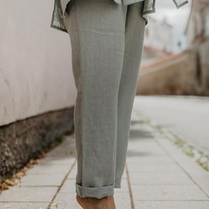 MALMO linen pants. Classic style linen pants. Linen pants for women. image 4