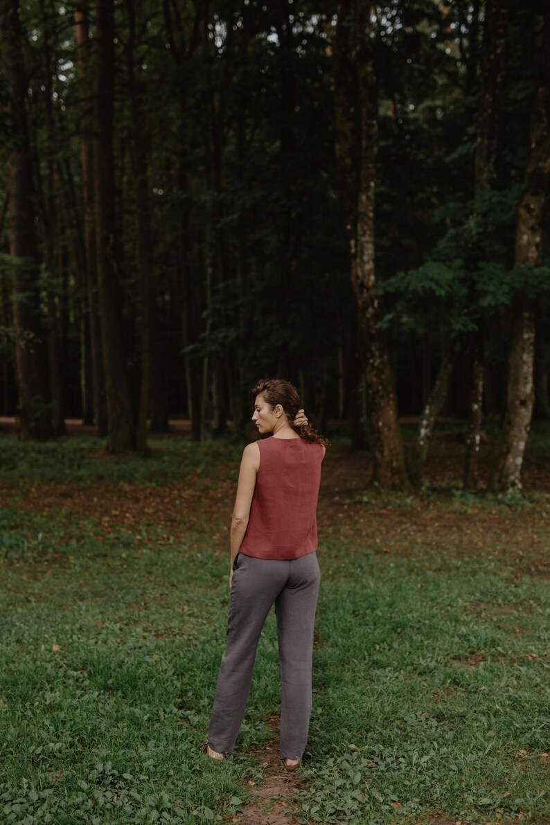 MALMO linen pants. Classic style linen pants. Linen pants for women. image 3