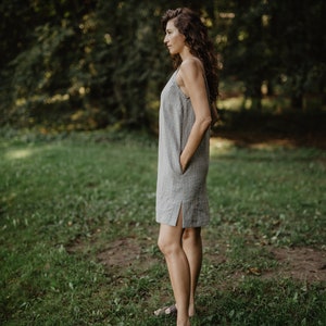 Linen slip dress ZOE. Loose linen dress image 6