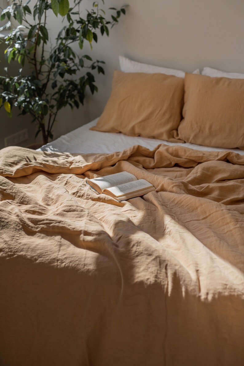 Linen Duvet Cover Mustard