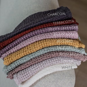 Waffle Linen Fabric Swatches AmourLinen Color Palette