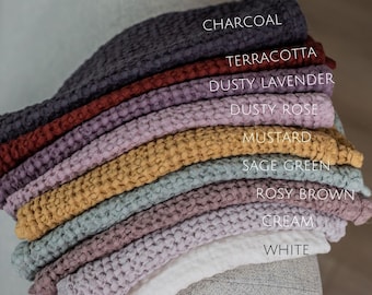 Waffle Linen Fabric Swatches AmourLinen Color Palette