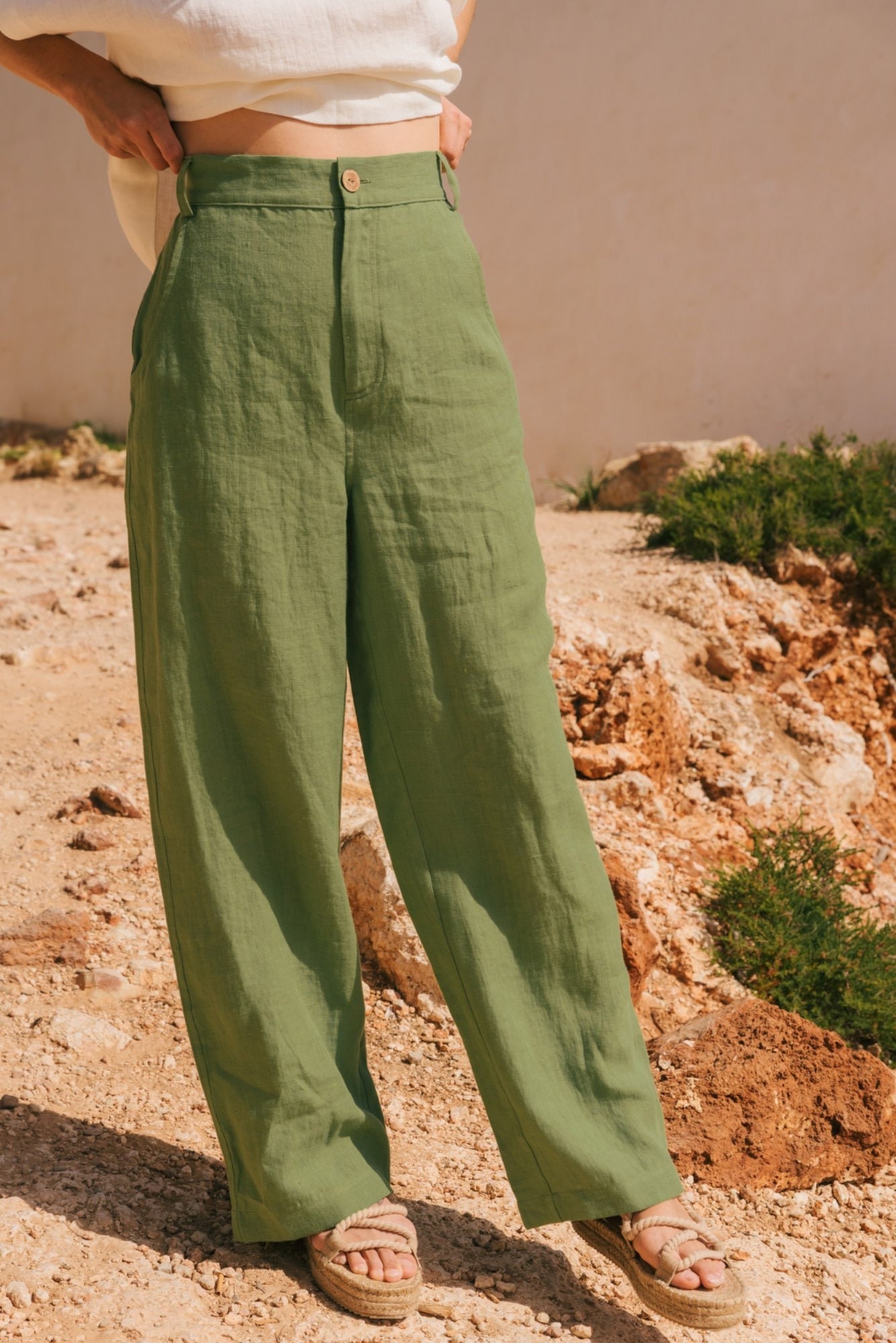 BARBORA linen pants. Straight cut linen pants. Linen pants for women