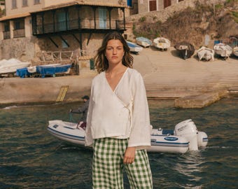 TOKYO linen pants. Japanese style linen pants.  Linen pants for women. High waisted linen pants