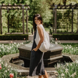 Linen tote bag. Linen shopping bag. Zero waste linen bag image 2