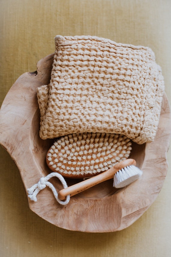 Waffle Linen Hand Towel. Linen Dish Cloth