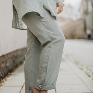 MALMO linen pants. Classic style linen pants. Linen pants for women. image 3