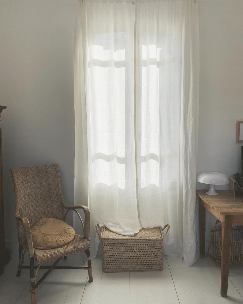 Linen curtains with rod pocket. Linen curtains for living room farmhouse image 5