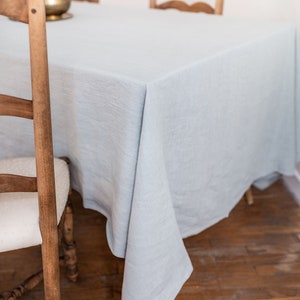 Sage Green linen tablecloth. Linen dinning tablecloth image 5