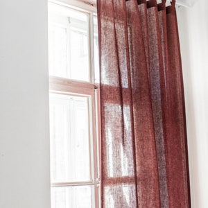 Linen living room curtains. Linen Tab Top Curtain. Linen curtains for bedroom. image 6