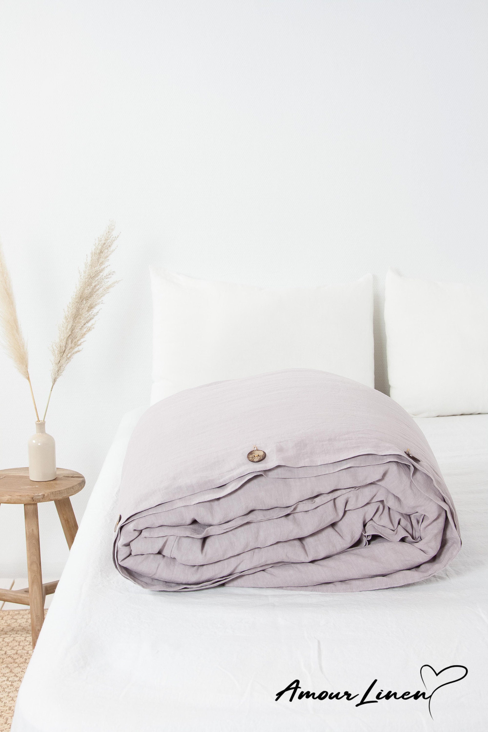 Dusty Rose Linen Duvet Cover Organic Linen Bedding Queen King Etsy