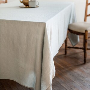 Sage Green linen tablecloth. Linen dinning tablecloth image 3