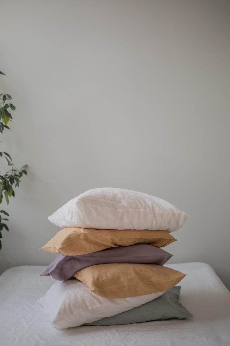 Linen pillowcase. Custom size linen pillow cover. image 3