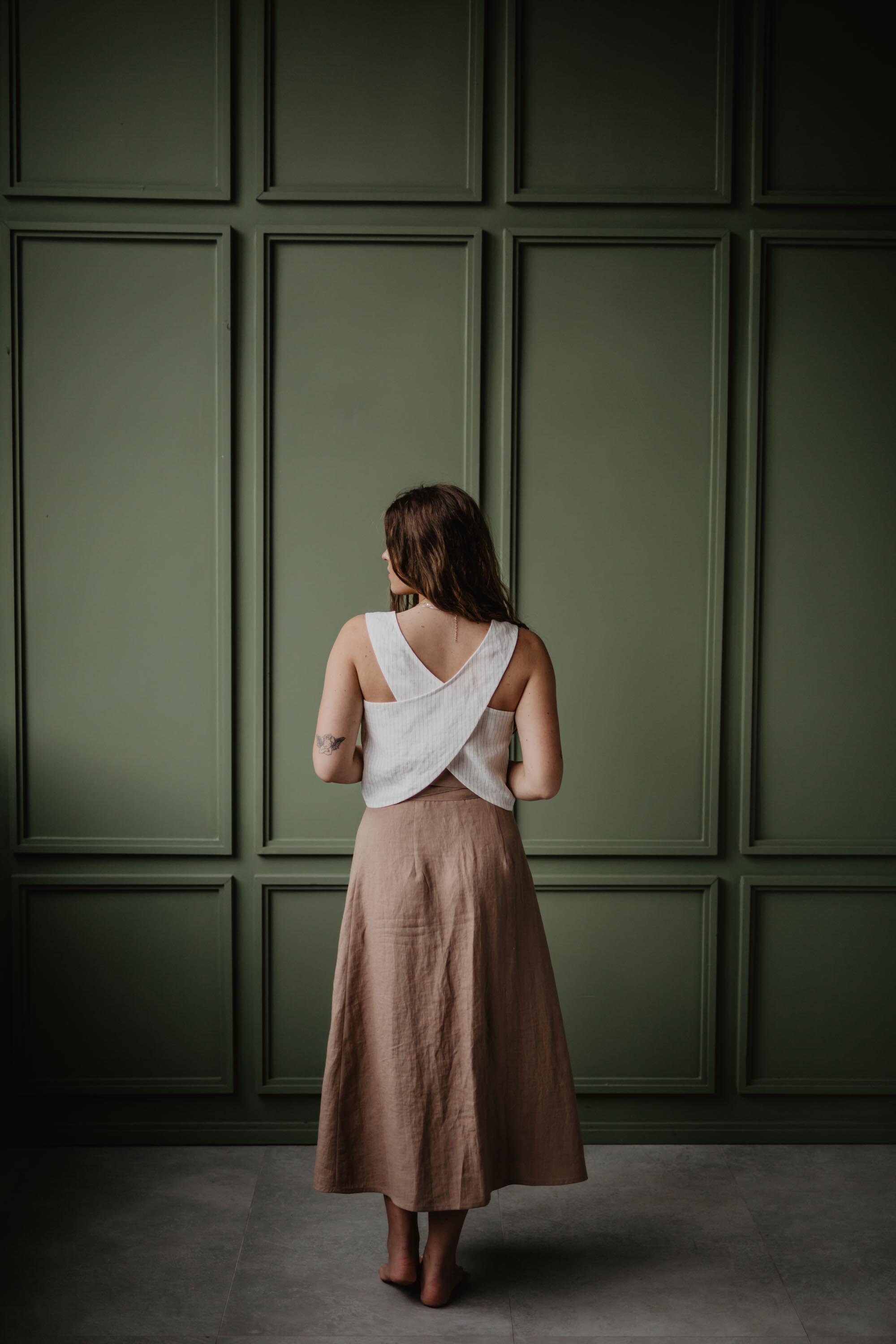 Linen Wrap Skirt IRIS - Etsy