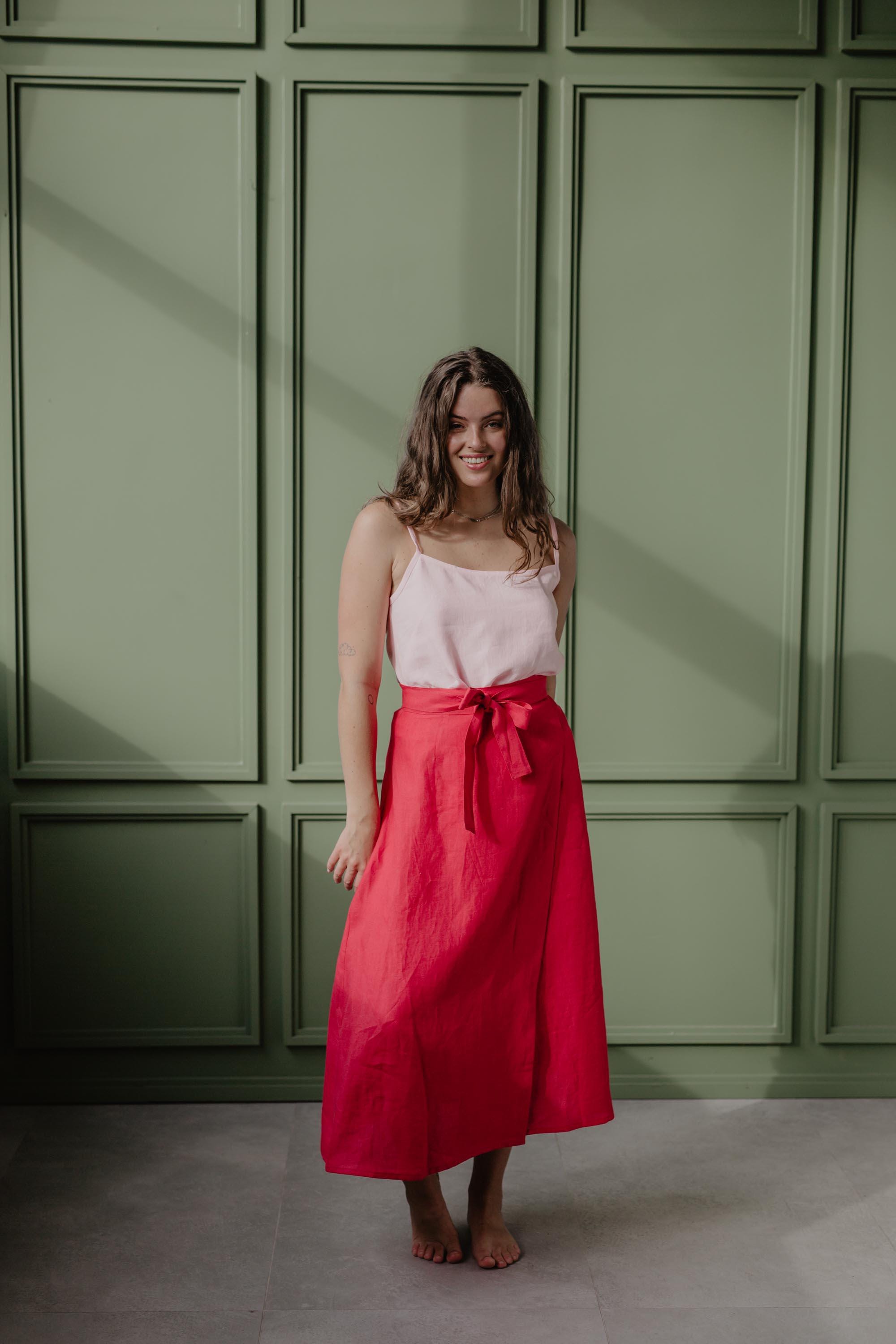 Linen Wrap Skirt IRIS. Linen Wrap Skirt - Etsy