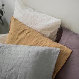 Linen pillowcase. Custom size linen pillow cover. Sage Green