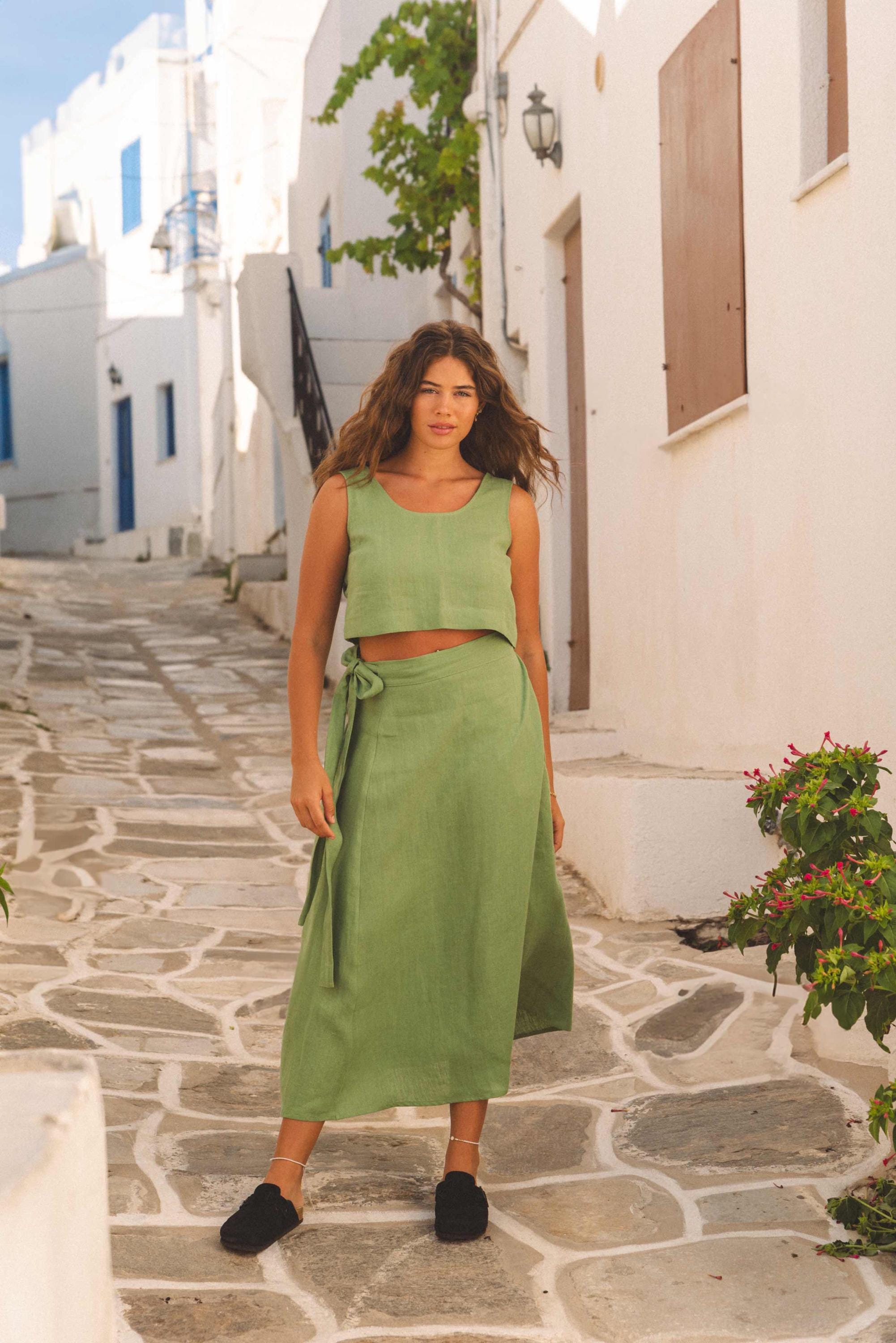 Linen Wrap Skirt IRIS - Etsy