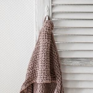 Linen hooded towel. Waffle hooded towel. Custom baby blanket image 5
