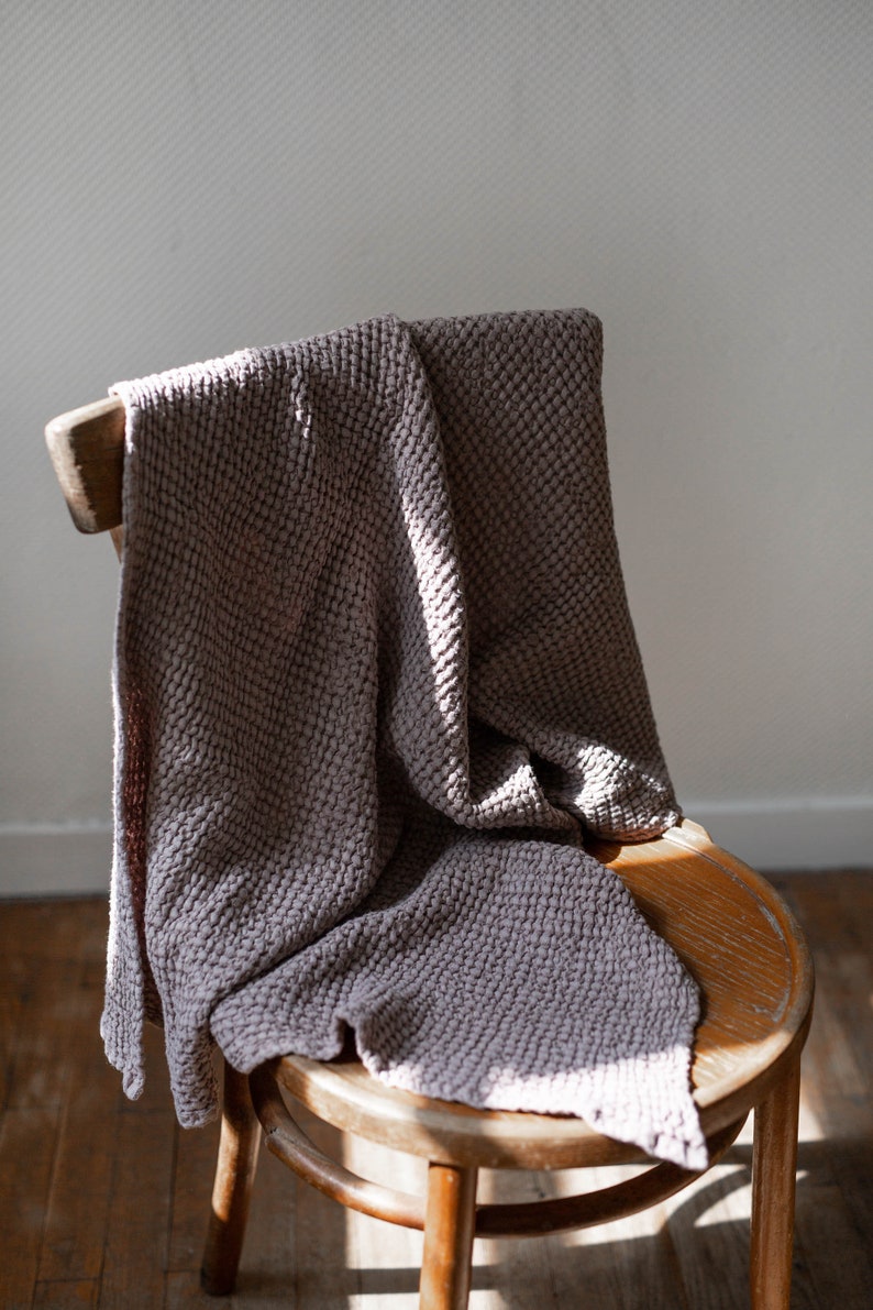 Waffle Linen Baby Blanket Rosy Brown