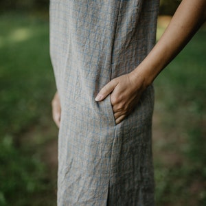 Linen slip dress ZOE. Loose linen dress image 5