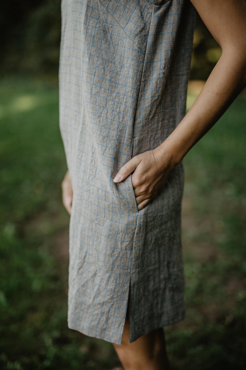 Linen slip dress ZOE. Loose linen dress image 5