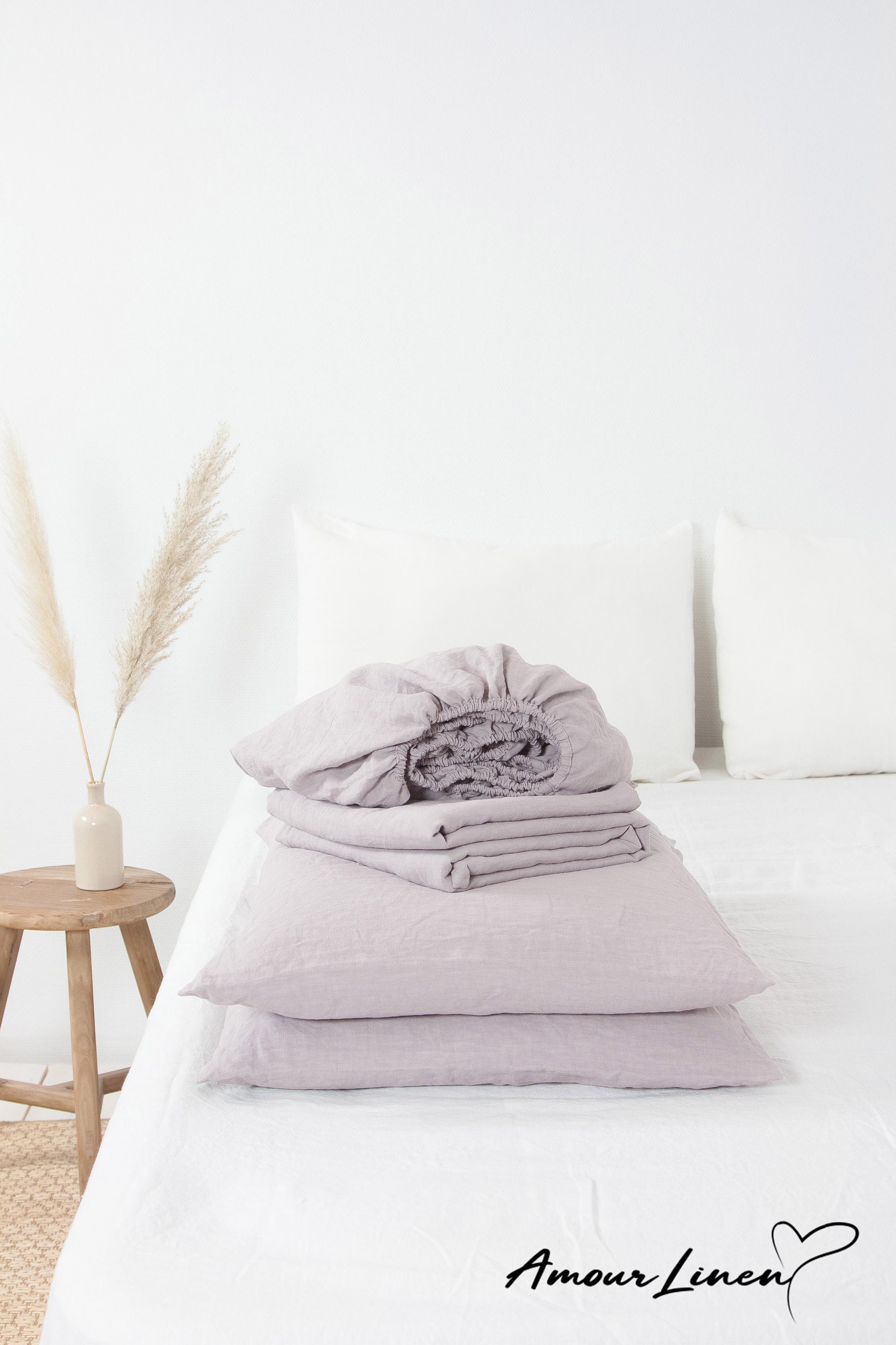 Linen Sheets Set In Dusty Rose Linen Bed Sheets Queen Etsy