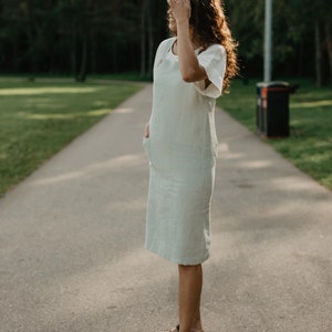Linen apron dress JADE image 4