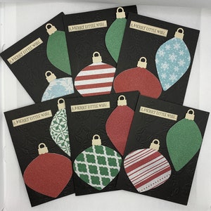Set di 12, Cartoline di Natale, Merry Little Wish, fatto a mano