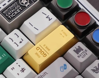 Gold Bar Style Enter Keycap - Zinc Alloy Cherry MX keycap