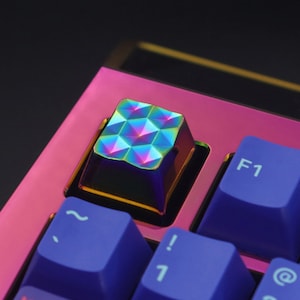 Honeycomb prism  keycap sliver Electroplating color keycap metal  keyboard