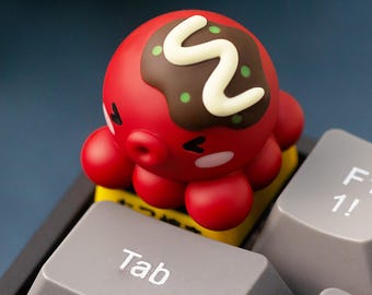 Takoyaki Keycap, Resin Cherry MX, 3D Food Keyboard Cap