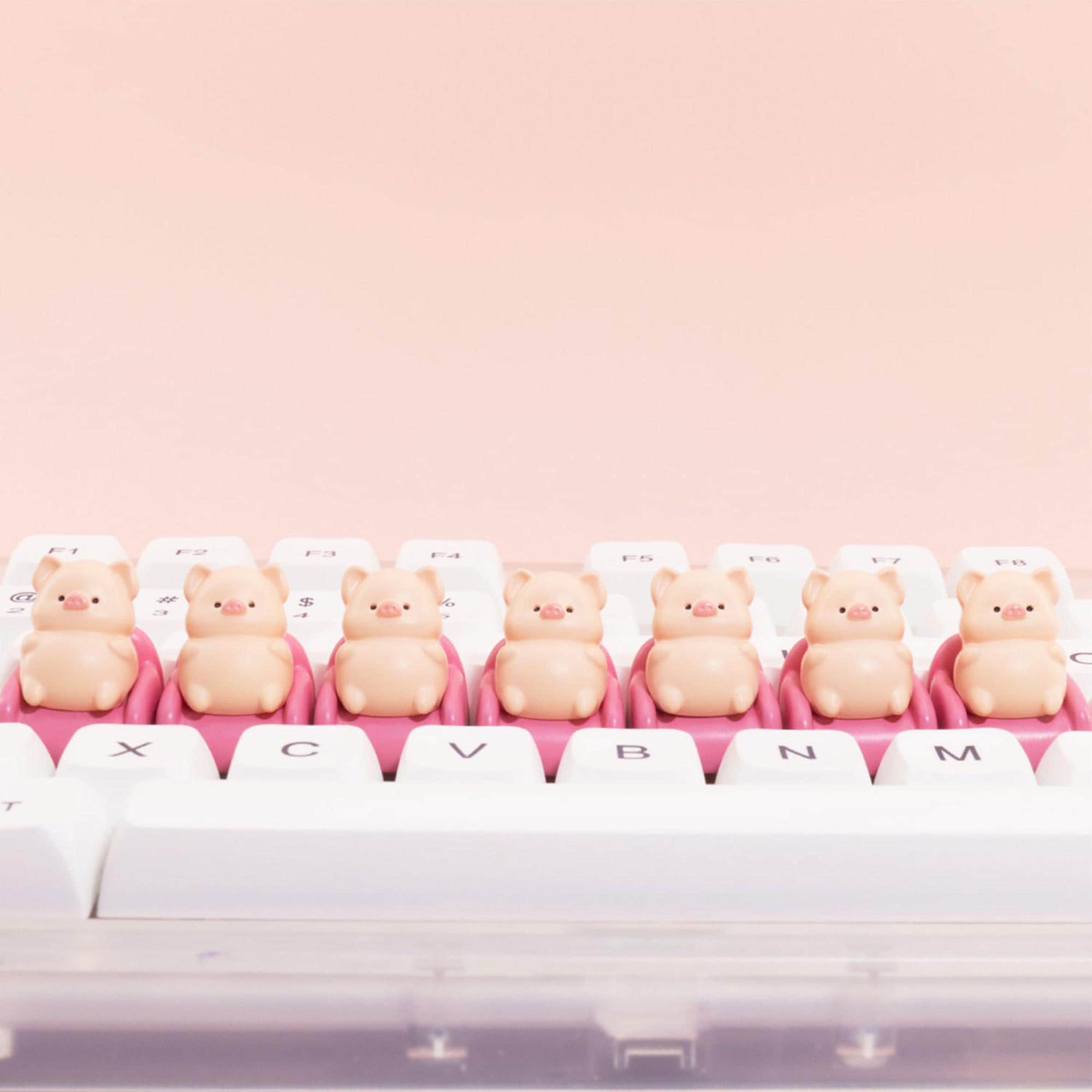 Keystroke Pigs Vector Cute Pig Seat Resin Keycap Cherry Mx Pink Key Cap Mechanical Keyboard ...