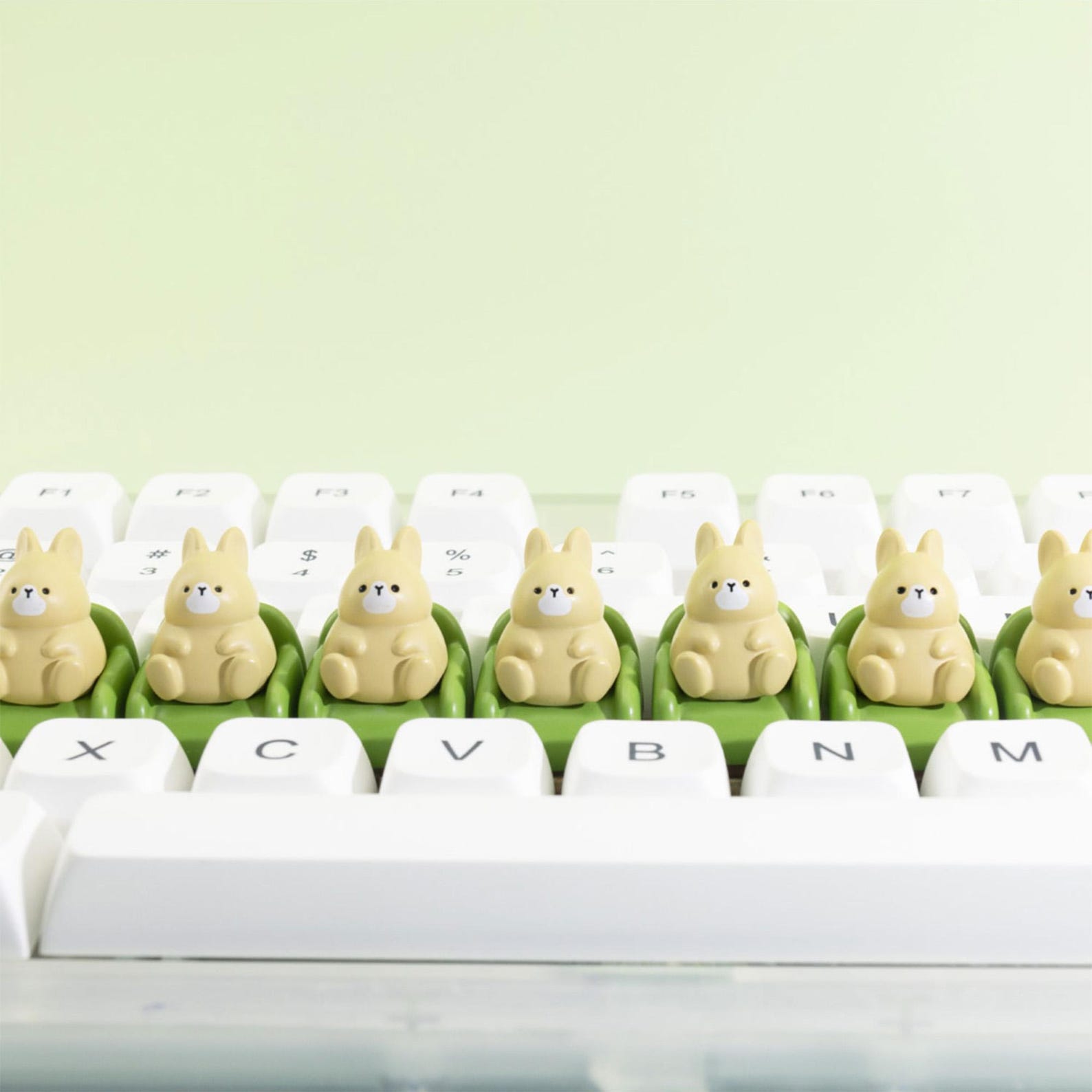 Mechanical Rabbit Keyboard Rabbit Seat Resin Cute Keycap Cherry Mx Green Key Cap Mechanical ...