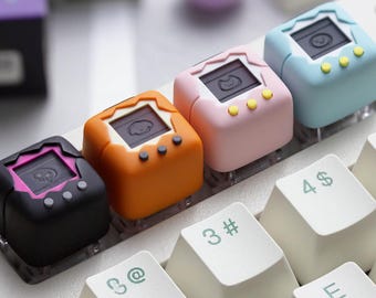 Pixel Pal Resin Keycap: Translucent Pet Game Console