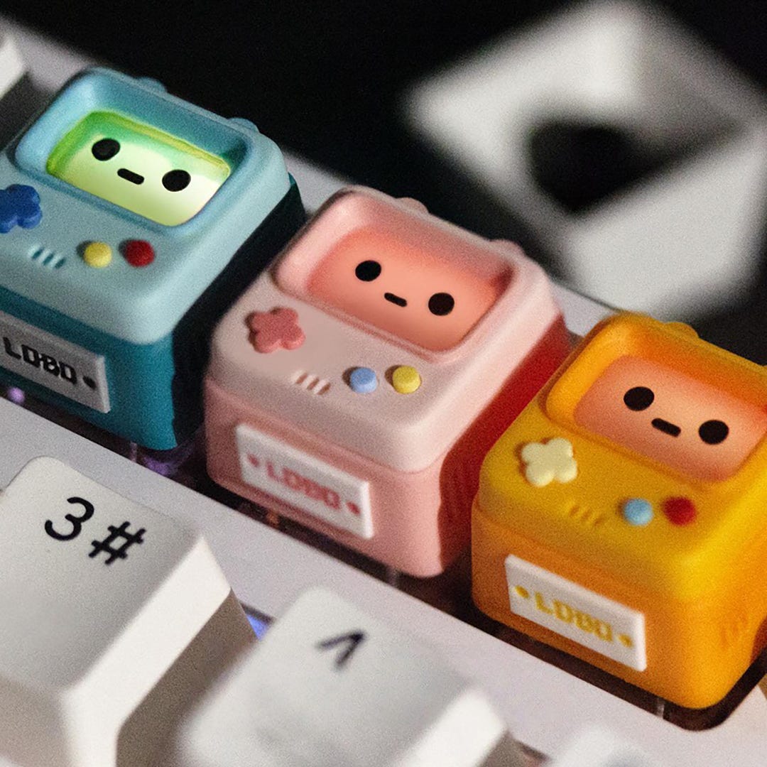 Retro Arcade Shine-through Resin Artisan Cherry Mx Keycap Mechanical Keyboard - Etsy