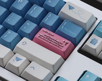 Love Letter enter metal keycap blue and pink mechanical keyboard key