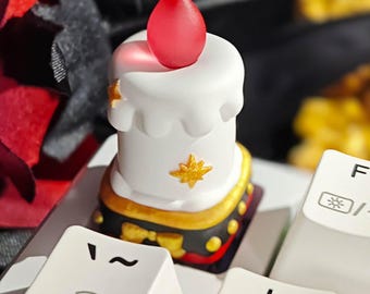 Starlit Candle Mechanical Keyboard Keycap – Handmade Resin RGB Backlit Cute Artisan Cap