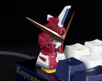 Gundam ZGMF-X09A Gerechtigkeit artisan Kunstharz Tastenkappen Kirsche mx Tastatur Tastenkappe Anime handgefertigt rot Geschenk Gaming