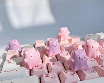 Cute keycap pink anime resin key cap purple ghose